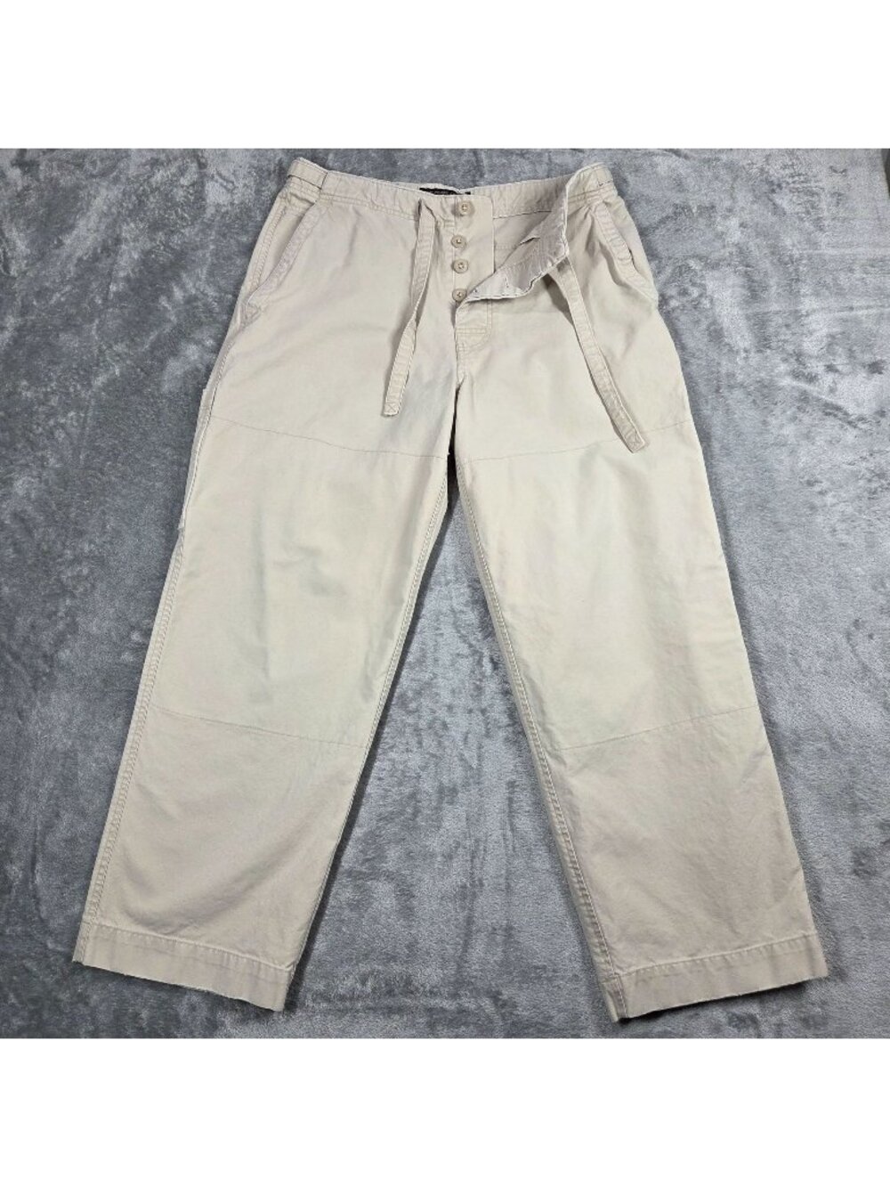 Vintage Abercrombie Fitch Pants Mens S Beige Utility Cargo Canvas Baggy 90s Y2K